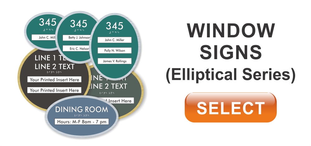elliptical series ADA window signs